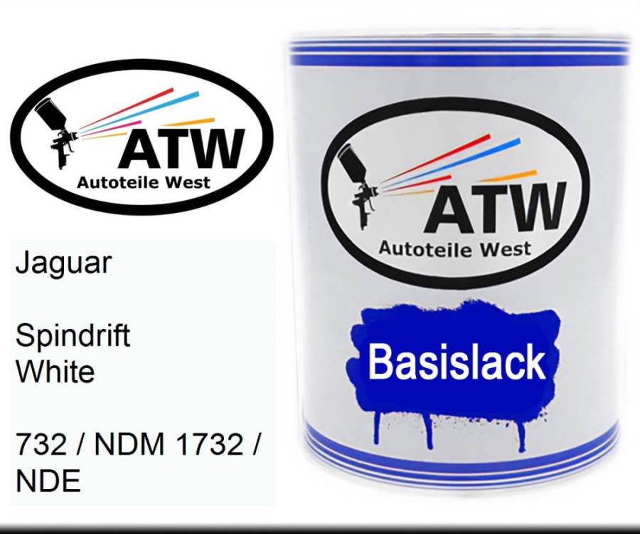 Jaguar, Spindrift White, 732 / NDM 1732 / NDE: 1L Lackdose, von ATW Autoteile West.